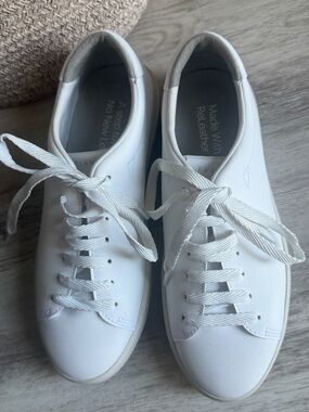 Everlane The Court Sneaker White reLeather Lace Up Shoes Women’s 6
